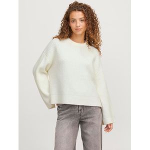 JACK & JONES Jxsigga gebreide gebreide gebreide trui met ronde hals voor dames, Vanilla Ice/Detail:/Skyway Neck Piping, M