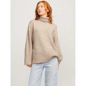 JACK & JONES Jxalia gebreide gebreide gebreide trui voor dames, Peyote/Detail:/Limeade Neck Piping, M