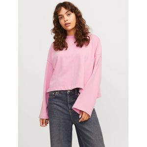 JACK & JONES Jxelizabeth Loose Ls Short Crew SWT Sweatshirt voor dames, Moonlite Mauve/Detail: acid Wash, S