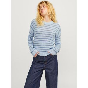 Jack & Jones JXPENELOPE Crew Neck Knit SN, Skyway/Stripes:/Coronet Blue, M