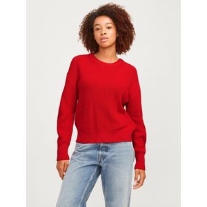 JACK & JONES Dames Jxmila Twist Crew Neck Knit Noos Pullover, fiery red, S