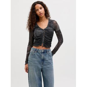 Jack & Jones JXBLUE LS Mesh Peak Top WVN, Thunderstorm/Aop:abstract, S