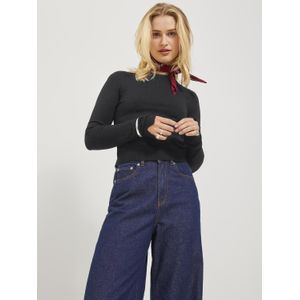 JACK & JONES JXVALENTINA LS Soft Cropped CN gebreide trui voor dames, zwart, XS