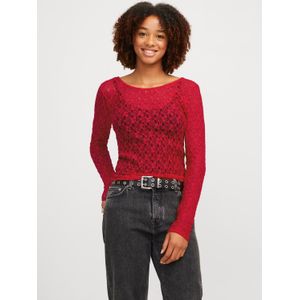 JXLEAH LACE STR LS DEEP Back TOP JRS, Racing rood, S