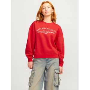 Jack & Jones JXCILLA RLX LS Print Crew SWT, Racing rood, S