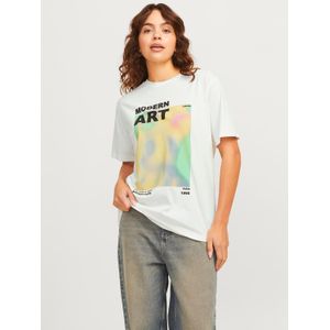JACK & JONES Dames Jxgallery RLX Ss Print Tee JRS T-shirt, Vanilla Ice, S