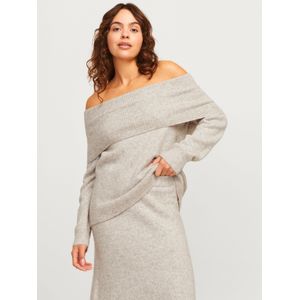 JACK & JONES Jxminka Off Shoulder Knit Gebreide jurk voor dames, fog, M