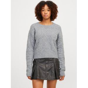 JACK & JONES Dames Jxclover Crew Neck Knit Gebreide Gebreide Trui, Medium grijs (grey melange), S