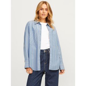 Jxtessa Ls Poplin RLX Shirt WVN Sn, Coronet Blue/Stripes:aop, M