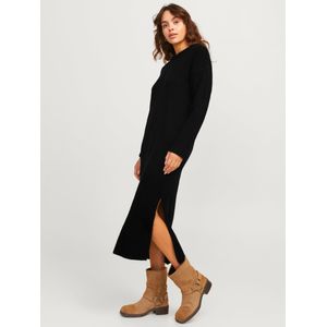JACK & JONES Jxoline gebreide jurk voor dames, Zwart/Detail:/Moonbeam Neck Piping, S