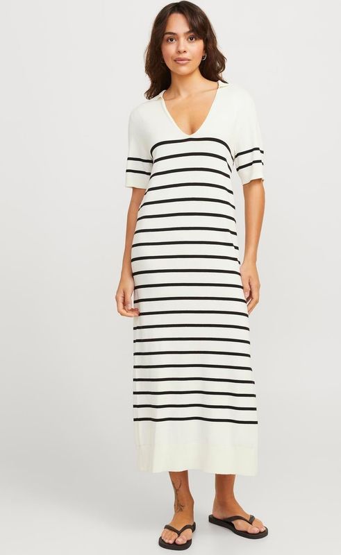 Jxlayla - Gebreide Jurk - Maxi Lengte - Korte Mouwen - Regular Fit