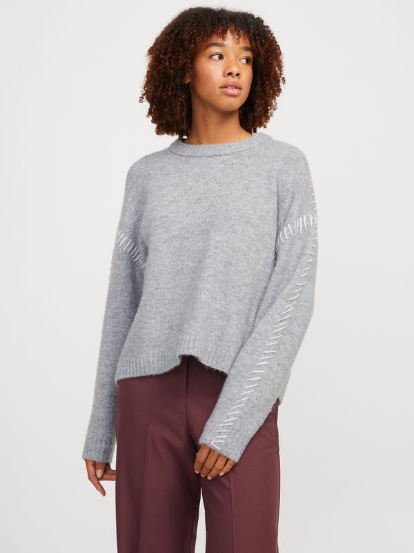 Jack & Jones JXITZEL Crew Neck Knit, gemengd grijs, M