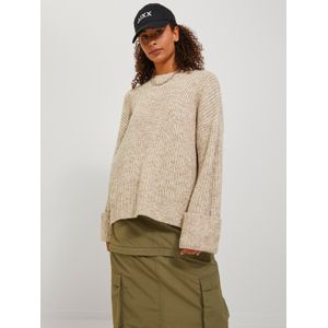 JACK & JONES Jxellinora gebreide trui voor dames, ronde hals, wit, S