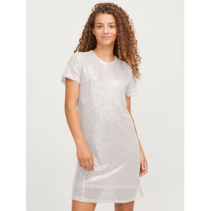 Jack & Jones JXMIA SS Sequin Tee Dress WVN, zilver, S