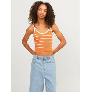 Jack & Jones Jxesther Tight Short Stripe Top Knit, oranje, S