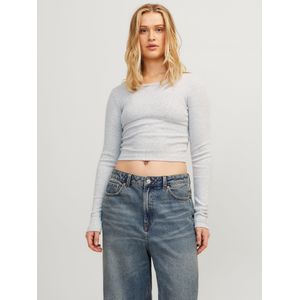 Jack Jones Feline Rib Jjxx T-shirt Met Lange Mouwen Grijs S Vrouw