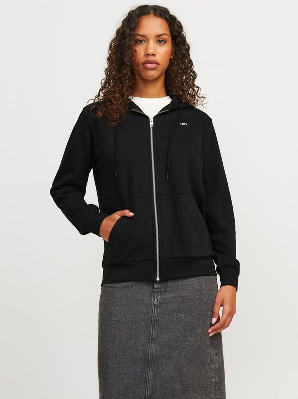 Hoodie - Zwart - Katoen/Polyester - Capuchon met Ritssluiting