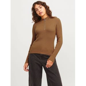 JJXX Dames Jxzoma Tight Half Zip Knit Gebreide Top, Toasted Coconut, M