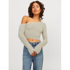 JACK & JONES Dames Jxheidi One Shoulder Knit Top, feather grey, S