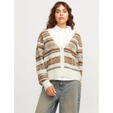 JJXX Gebreid vest 'JXGALILEA'  pastelblauw / bruin / eierschaal