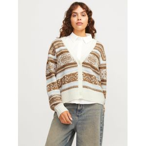 JJXX Gebreid vest 'JXGALILEA'  pastelblauw / bruin / eierschaal