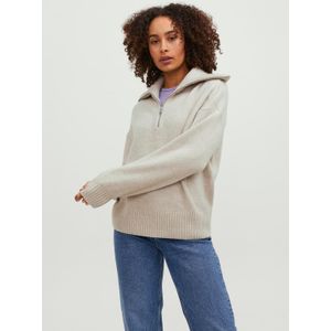 JACK & JONES JXSIKA Half Zip Knit, wit (bone white), S