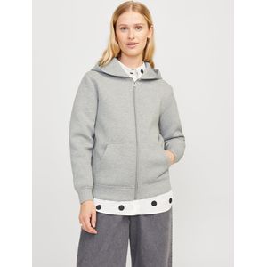 JACK & JONES Jxemma Ls Scuba Hood SWT Sweatjack voor dames, lichtgrijs gem., M