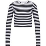 Jack & Jones - Feline STR - Gestreept Dames-T-shirt - Lange Mouwen - Cropped - Stretch Pasvorm