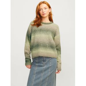 JACK & JONES Jxamira Crew Neck gebreide gebreide trui voor dames, lichtgroen/strepen:/Space Dye, M