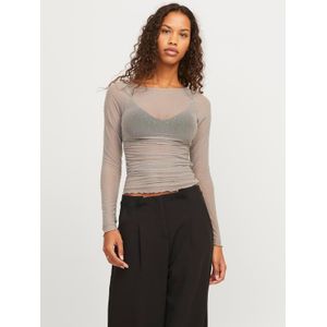 JACK & JONES Dames Top JXKIA Top, Grijs flanel, M