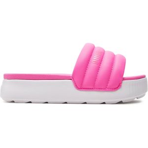 Puma - Karmen Slides Puffy - Felroze Slippers met Plateauzool