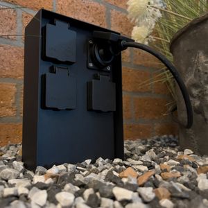 Buitenstopcontact Charge 4 tuinstopcontact zwart dubbel