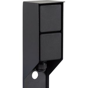KS Verlichting - Double Spike - Buitenstopcontact - Zwart - RVS