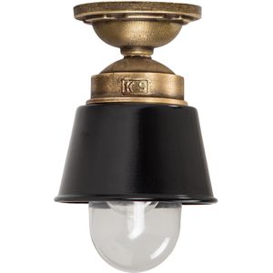 Kostas Brass Plafondlamp Zwart Brons en aluminium E27 Glas