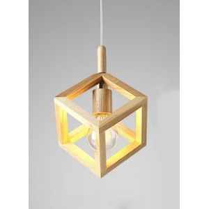 Houten Design Hanglamp, E27 Fitting, 20x16cm, Naturel