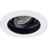 Inbouwspot, Rond, Kantelbaar, Aluminium, Zwart/Wit, Mat