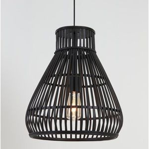 Bamboe Hanglamp - Handgemaakt - Zwart - ⌀37 cm