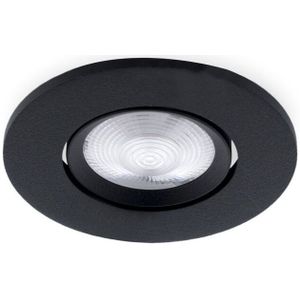 LED Inbouwspot 3W, Zwart, Rond Ø69mm, 24D, Dimbaar, Warm Wit