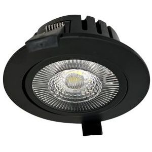 LED Inbouwspot 10W, Zwart, Rond, 30D, Warm Wit, Waterdicht IP65