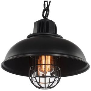 Brooklyn Vintage Industriele Hanglamp Kooi Met Ketting, Zwart