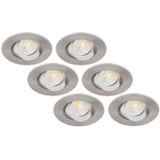 Inbouwspot LED 3W, Rond, Kantelbaar, Aluminium, Dimbaar, 6-Pack