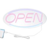 LED Neon Wandlamp "Open", Op USB, 45x22x2cm, Blauw / Roze