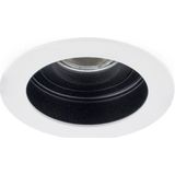 Inbouwspot, Rond, Kantelbaar, Aluminium, Zwart/Wit, Mat