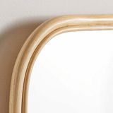 Bamboe Spiegel / Wandrek, Naturel, Handgemaakt, 37x48x13 cm