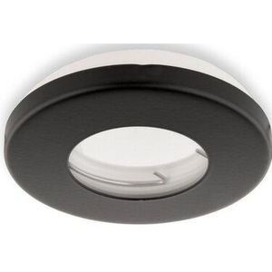 Inbouwspot, Rond, Waterdicht IP54, Ø85 mm, Mat Zwart