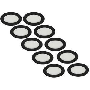 LED Inbouwspot 3W, Zwart, Rond, Warm Wit, Waterdicht IP65, Badkamer, 10-Pack