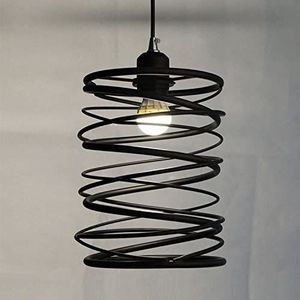 Spring Industrieel Design Hanglamp, E27 Fitting, ⌀20x35cm, Messing / Zwart