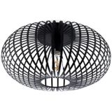 Metalen Plafondlamp Zwart, E27 Fitting, ⌀40x20 cm