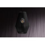 Houten Design Hanglamp, E27 Fitting, ⌀20cm, Zwart