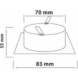 Inbouwspot, Vierkant, Waterdicht IP44, Chroom, 6-Pack